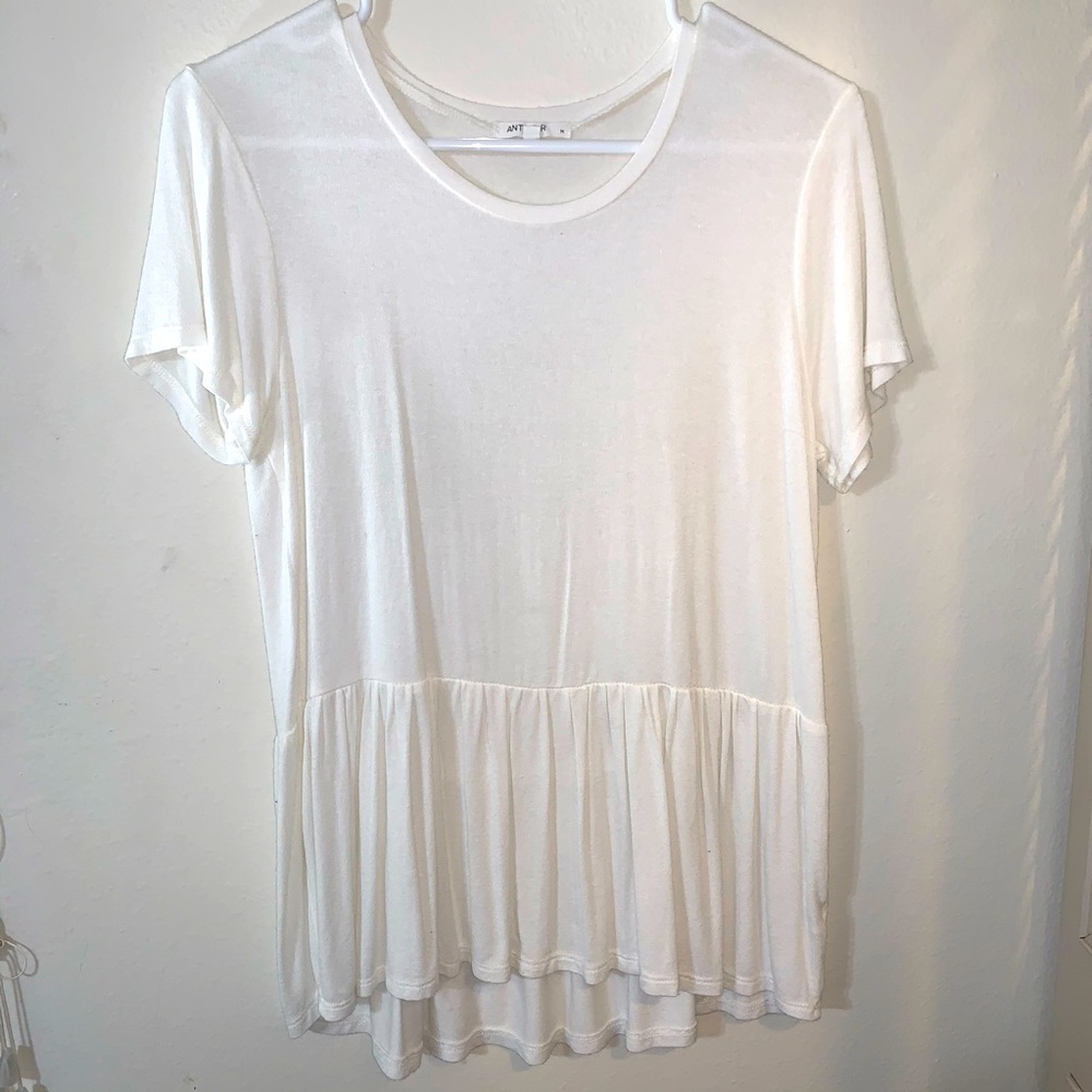 White flowy top